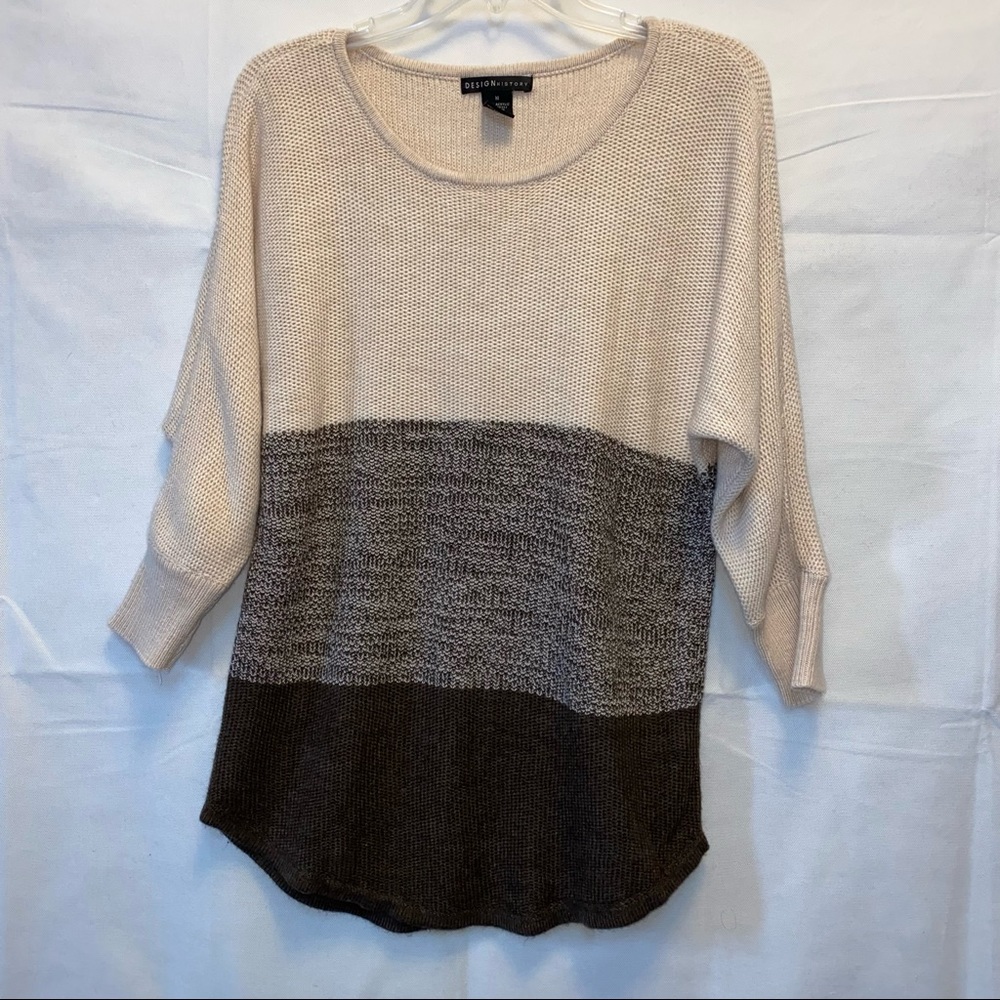 Design History Color Block Sweater - 3/4 Sleeves … - image 1